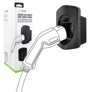 ECOBAR - Staffa cavo auto elettrica Gancio da parete con porta spina - ECOBAR - Staffa cavo auto elettrica