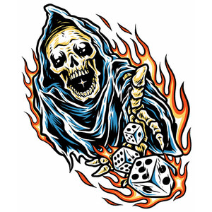 LETHAL THREAT - Adesivi Dice Reaper - LETHAL THREAT - Adesivi