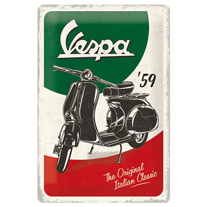 NOSTALGIC ART - Cartello in latta Vespa The Italian Classic - NOSTALGIC ART - Cartello in latta