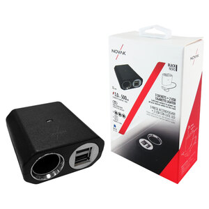 NOVAK - Sdoppiatore presa accendisigari con USB 3 socket + 2 USB - NOVAK - Sdoppiatore presa accendisigari con USB